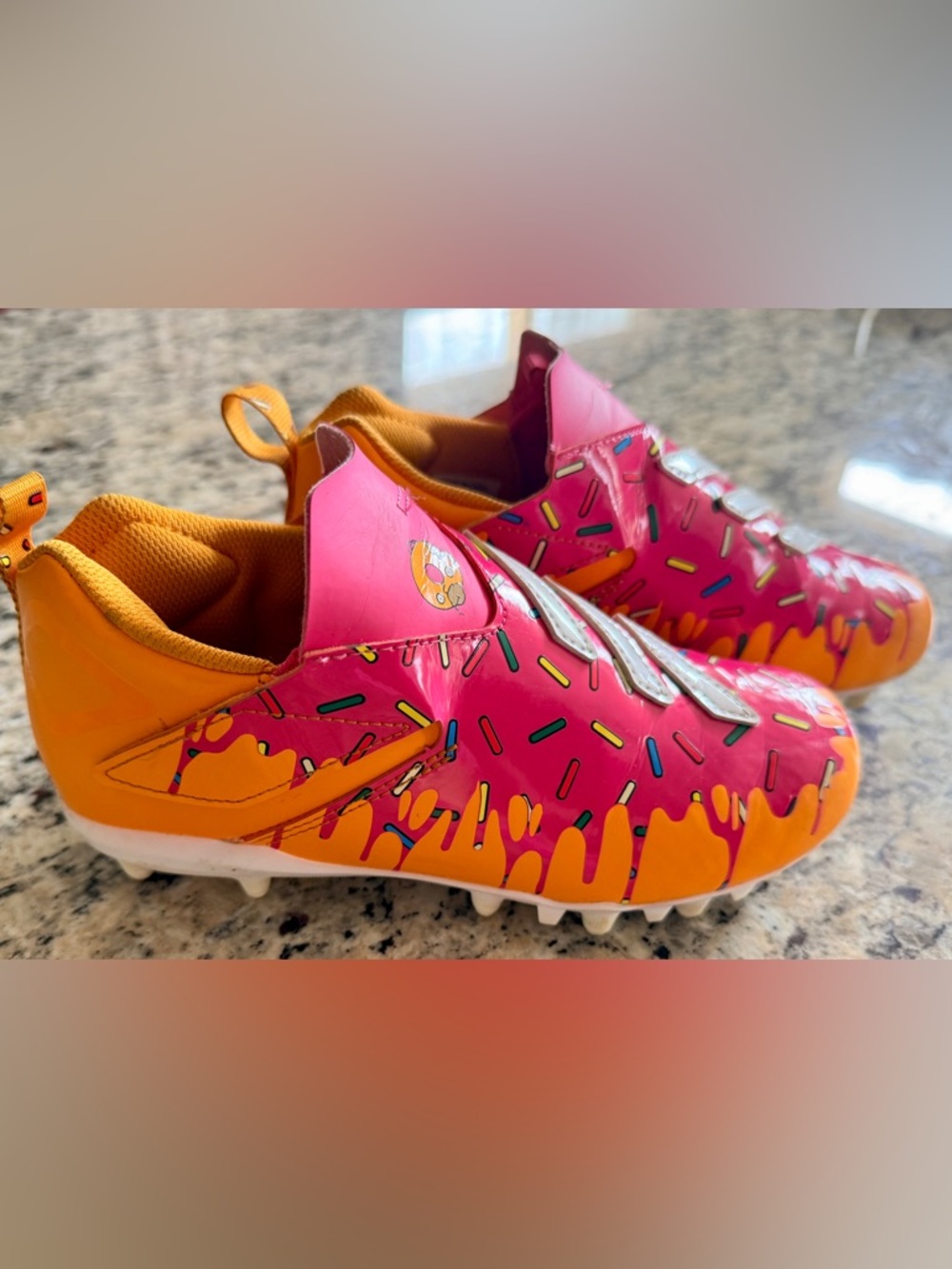 The Simpsons x Adidas Freak Spark J “Donut” Cleats Size 1 - Picture 5 of 13